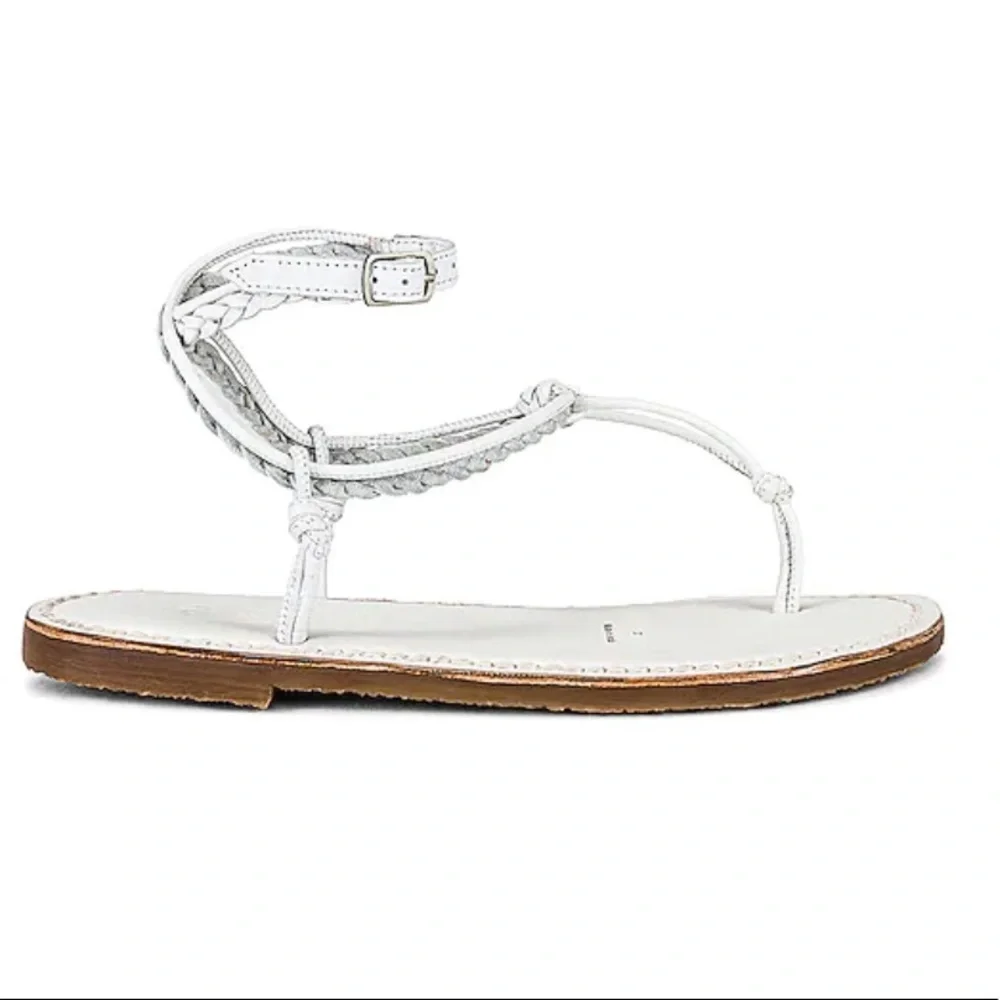 Free People Caroline Cali White Leather Boho Strappy Sandal NWT